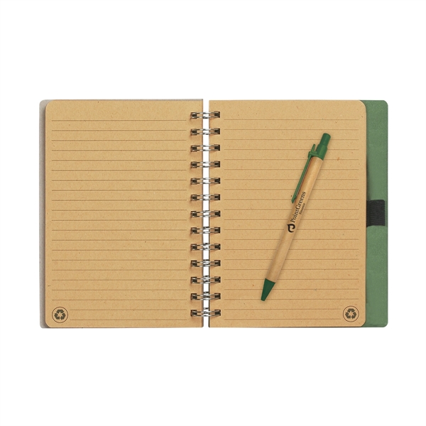 Eco-Inspired 5" x 7" Spiral Notebook & Pen - Image 6
