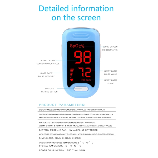 Hote Sale Portable Fingertip Or Finger Clip Pulse Oximeter - Image 3
