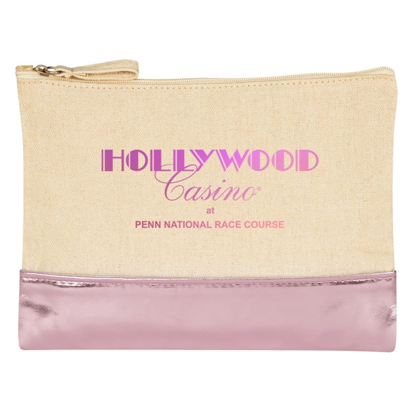 12 Oz. Cotton Cosmetic Bag With Metallic Accent - Image 5