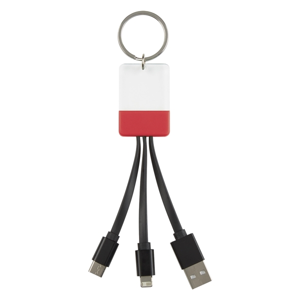 3-In-1 Clear View Light Up Cable Key Ring - Image 7