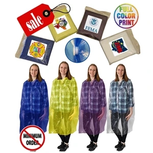 Closeout Rain Ponchos, W/ front Snaps, extra long Sleeves,
