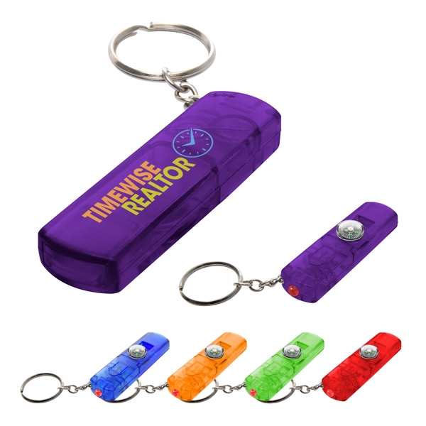 Whistle, Light And Compass Key Chain - Image 1