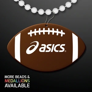 Football Shape Medallion with Beaded Necklace