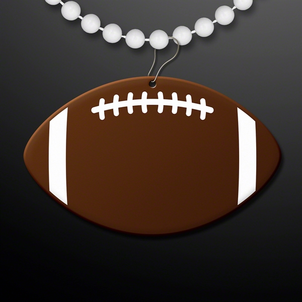Football Shape Medallion with Beaded Necklace - Image 2