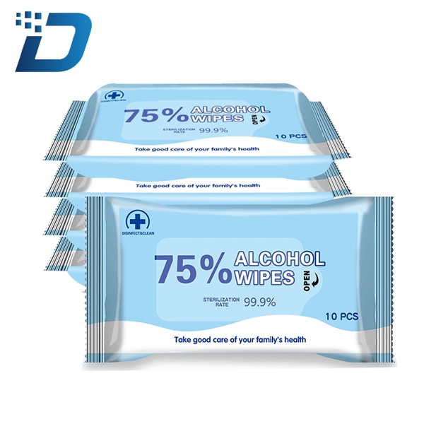 10 Count Alcohol Disinfecting Wet Wipes - Image 1