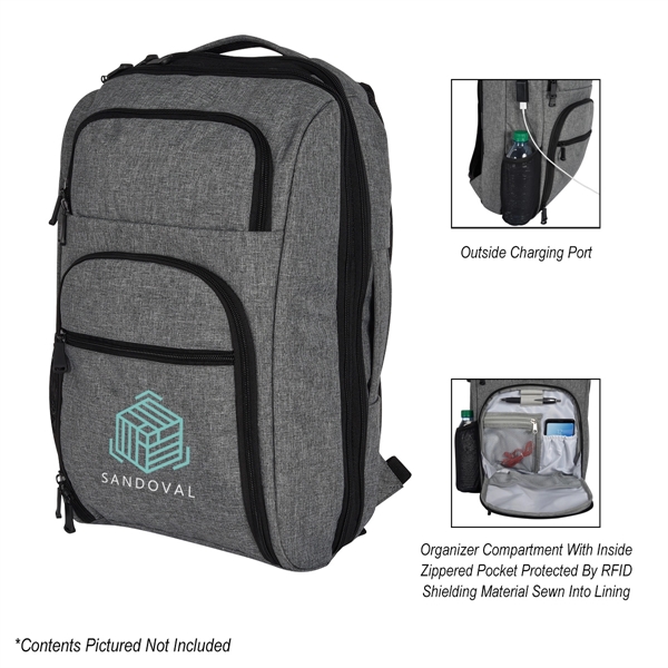 Heathered RFID Laptop Backpack & Briefcase - Image 5