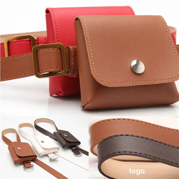 Vintage Leather Multi Pocket Belt Bag Fanny Pack     - Image 3