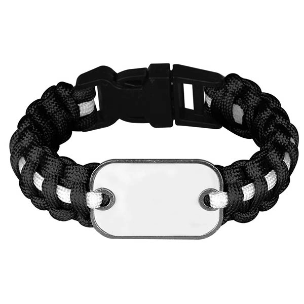 Paracord Survival Bracelet with Metal Plate - Image 4
