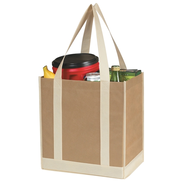 Non-Woven Two-Tone Shopper Tote Bag - Image 19