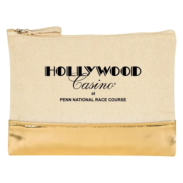 12 Oz. Cotton Cosmetic Bag With Metallic Accent - Image 6