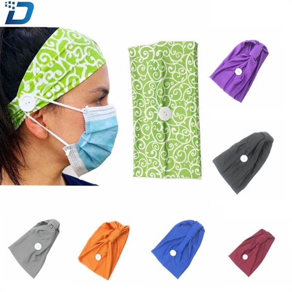 Nurses Button Mask Headband Yoga Sports Multifunction Headba - Image 1