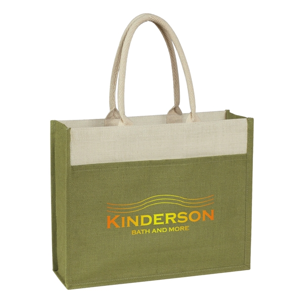 Jute Tote Bag With Front Pocket - Image 7