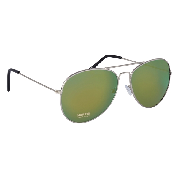 Color Mirrored Aviator Sunglasses - Image 10