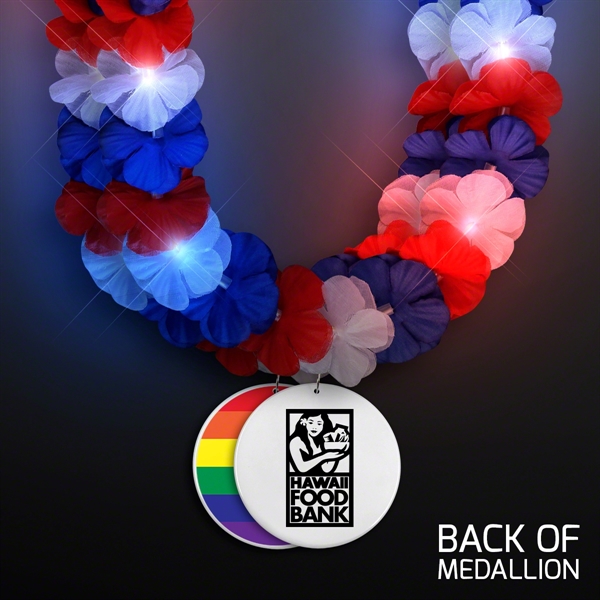 Red, White & Blue LED Hawaiian Lei with Medallion - Image 14