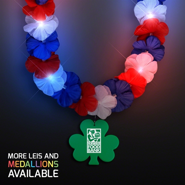 Red, White & Blue LED Hawaiian Lei with Medallion - Image 15