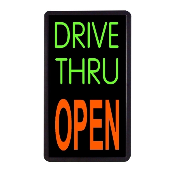 13" x 24" Simulated Neon Sign - Open/Closed/Hours - Image 2