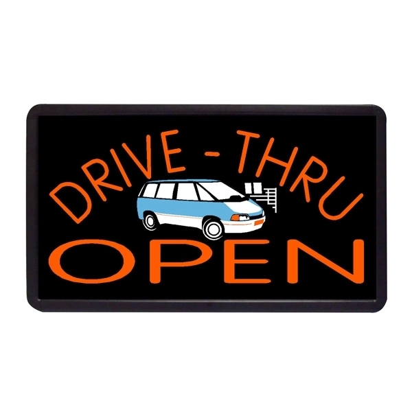13" x 24" Simulated Neon Sign - Open/Closed/Hours - Image 3