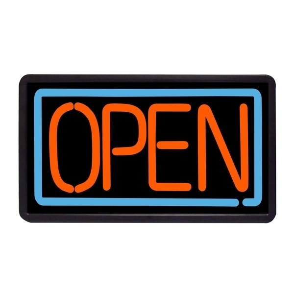 13" x 24" Simulated Neon Sign - Open/Closed/Hours - Image 9