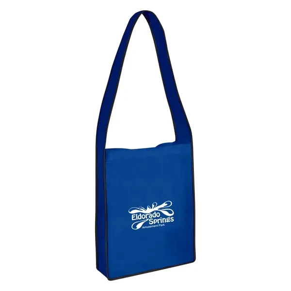 Non-Woven Messenger Tote Bag With Hook And Loop Closure - Image 3
