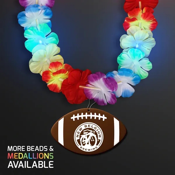 LED Rainbow Flower Lei Party Necklace with Medallion - Image 21