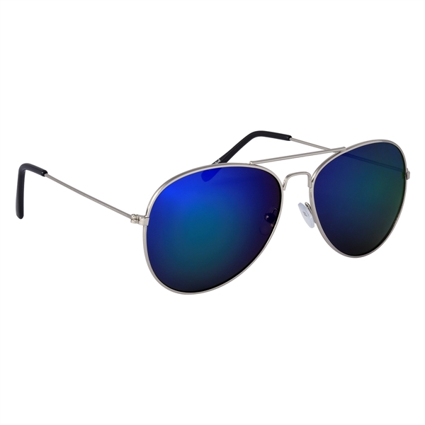 Color Mirrored Aviator Sunglasses - Image 11
