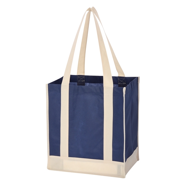 Non-Woven Two-Tone Shopper Tote Bag - Image 24