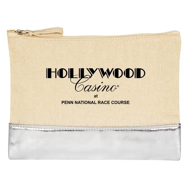 12 Oz. Cotton Cosmetic Bag With Metallic Accent - Image 7