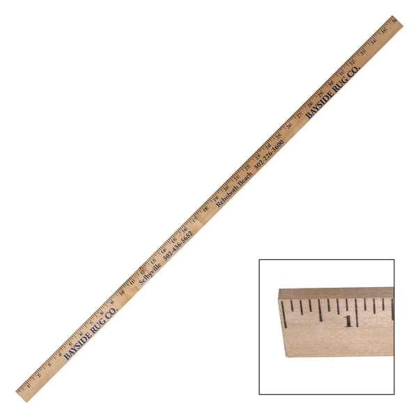 1/4" Thick Clear Lacquered Yardstick - Image 1