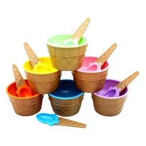 Ice Cream Bowl And Spoon MOQ 100PCS