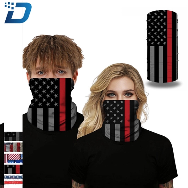 Outdoor American Flag Cycling Triangle Scarf Face Mask Neck - Image 1