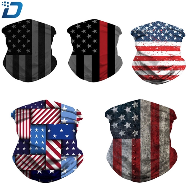 Outdoor American Flag Cycling Triangle Scarf Face Mask Neck - Image 2
