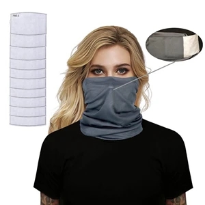 Cylcing Neck Gaiter Polyester Face Mask 5 Pcs Filters