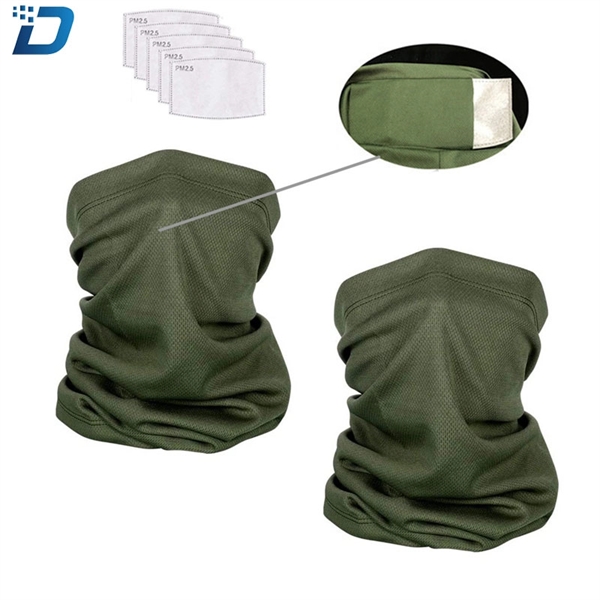 Cylcing Neck Gaiter Polyester Face Mask 5 Pcs Filters - Image 2
