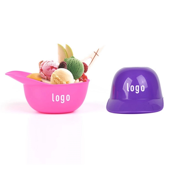 Mini Baseball Helmet Ice Cream Snack Bowl - Image 2