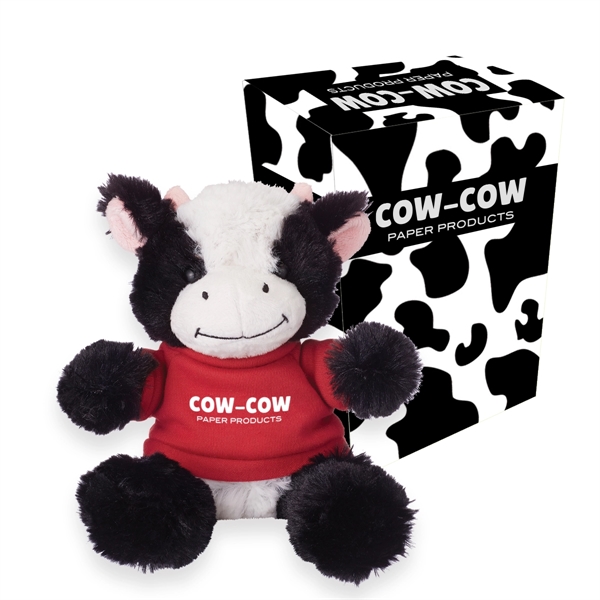 6" Plush Cuddly Cow With Shirt - Image 7