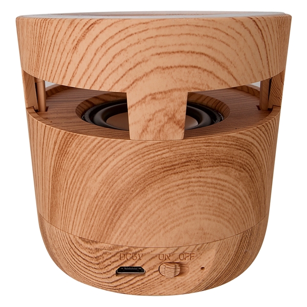 Woodgrain Wireless Charging Pad And Speaker - Image 6