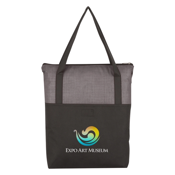 Crosshatch Non-Woven Zippered Tote Bag - Image 15