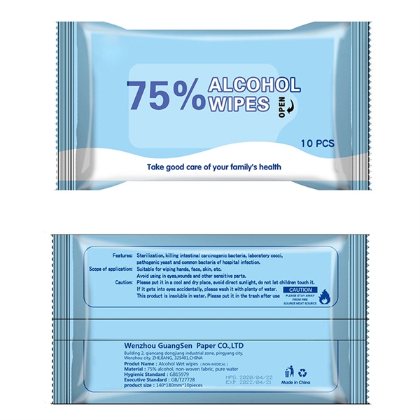 75% Wipes Disposable Cleaning Wipes(1 Packs,10 Wipes) Hand - Image 2
