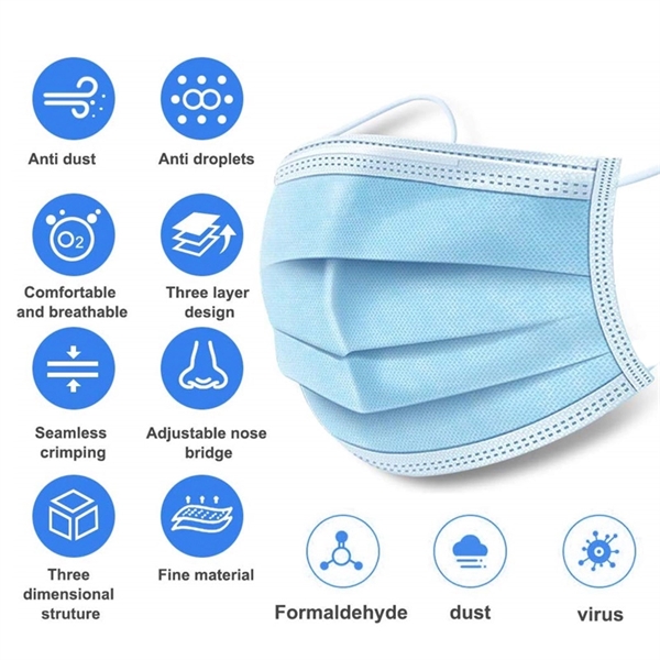 3 Ply Disposable Anti Dust Protective Face Mask - Image 1