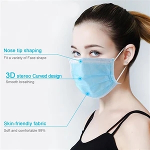 3 Ply Disposable Anti Dust Protective Face Mask