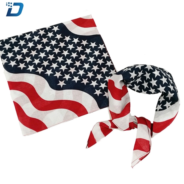 American Flag Independence Day  Cotton Banadana Square Scarf - Image 2