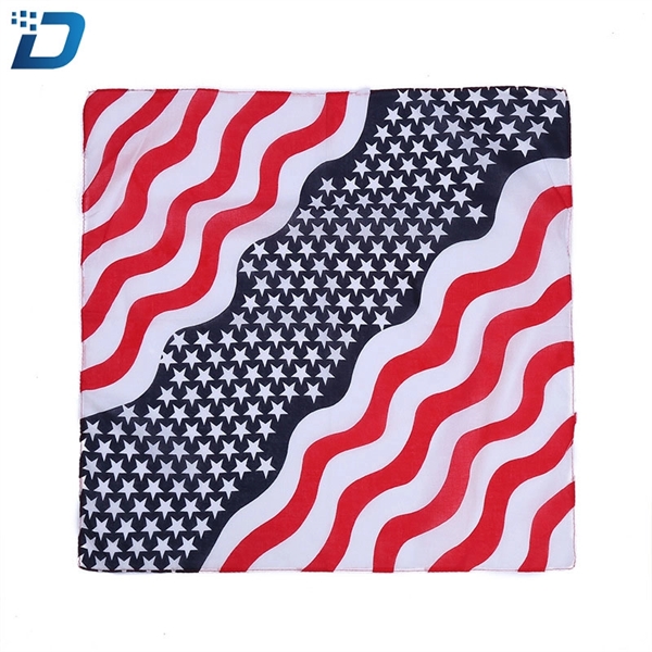 American Flag Independence Day  Cotton Banadana Square Scarf - Image 3