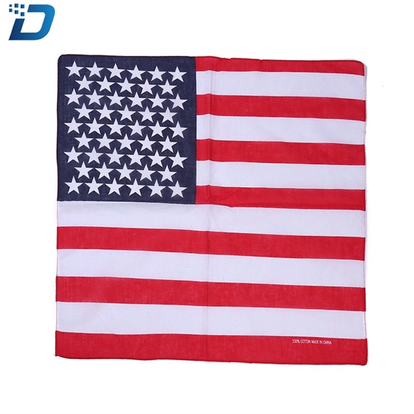 American Flag Independence Day  Cotton Banadana Square Scarf - Image 4