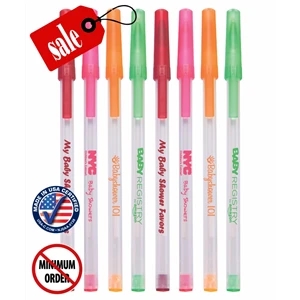 Closeout Certified USA Made Frosted Colored Stick Promo Pen