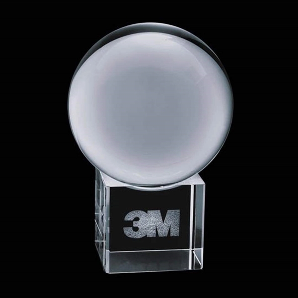 Crystal Ball Award on Cube - 3D - Image 3