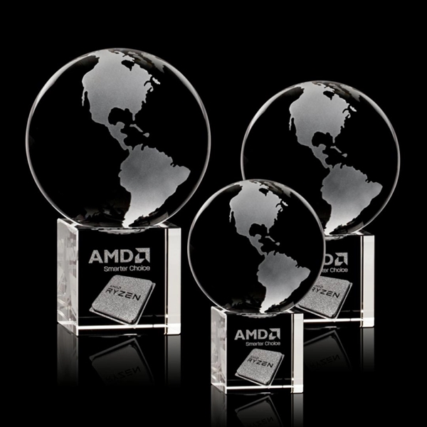 Globe Award on Cube - 3D - Image 1