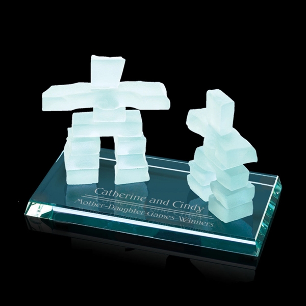 Mother & Daughter Award on Bevelled Jade Base - Image 1