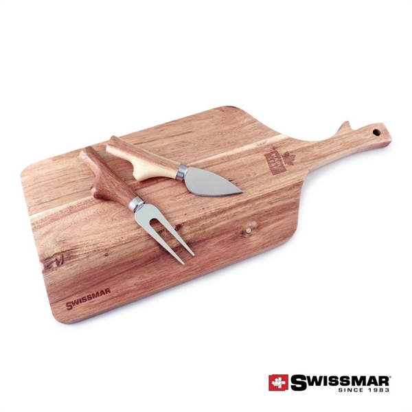 Swissmar® Acacia Paddle Cutting Board & Knife Set