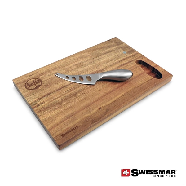 Swissmar® Acacia Cutting Board & Cheese Knife Set - Image 1
