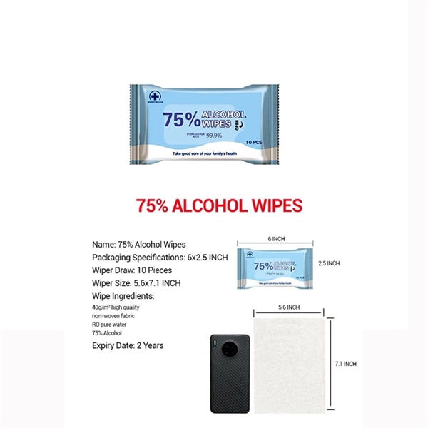 Hand Wipes - 75% Alcohol Sanitizing Wipes 10pcs